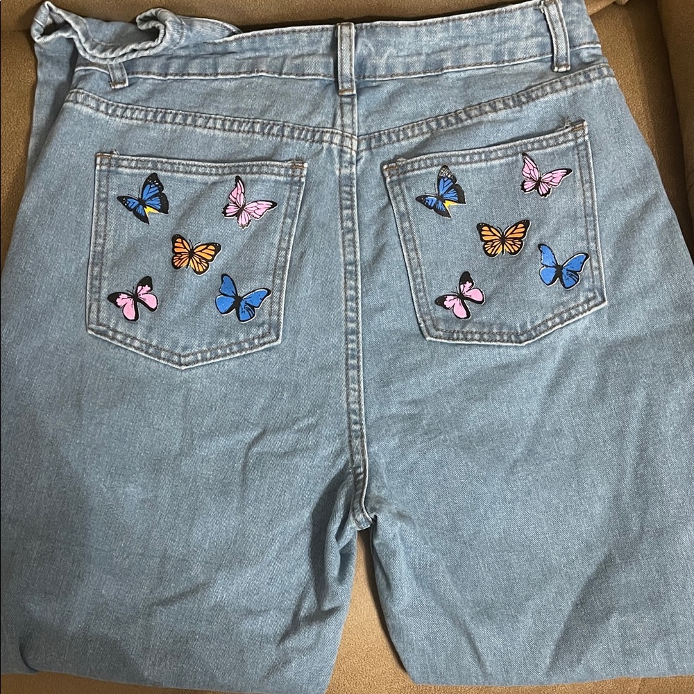 Blue Jeans with butterflies